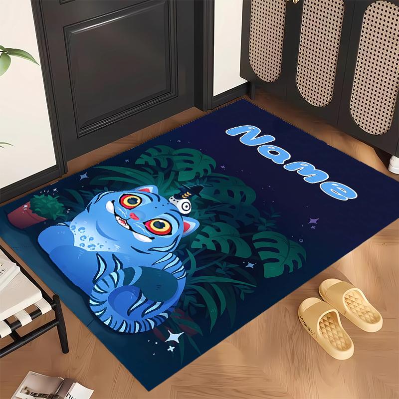 Derpy Tiger (5) Personalized name Office Carpet Stylish Decor for Living Room Bedroom Kitchen