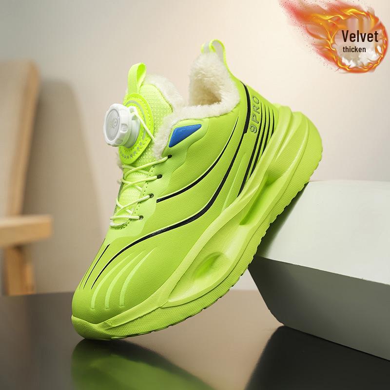 Children s Winter Cotton Velvet Sports Shoes: Warm, Anti-Slip, Cold-Resistant Running Shoes for Boys 35/22.3cm