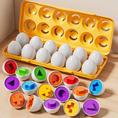 Montessori Lernspielzeug 1 2 3 Jahre Kinder Spielzeug Osterei Baby Sensorik Puzzle Intelligente Eier Farben Form Zuordnung Sortierspiele