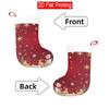 Christmas Decoration Fireplace Hanging Stocking 1pc Red & Golden Christmas Night-pattern Christmas Gift Socks, Christmas