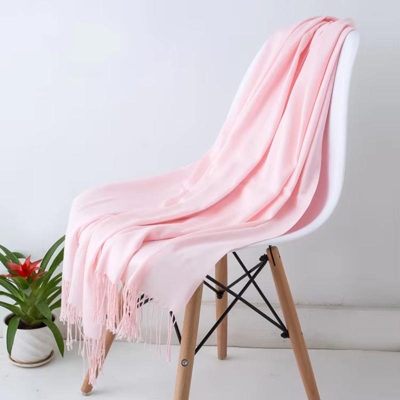 Luxury Design Brand Solid Women Cashmere Scarf Autumn Winter Warm Shawls Wraps  Men's Pashmina Tassel Scarves Female Foulard