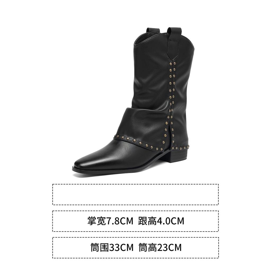 2025 New Knight Patent Leather Boots Pointed Trousers Boots Thin Heel High Tube But Knee High Heel Boots Women's Autumn and Winter