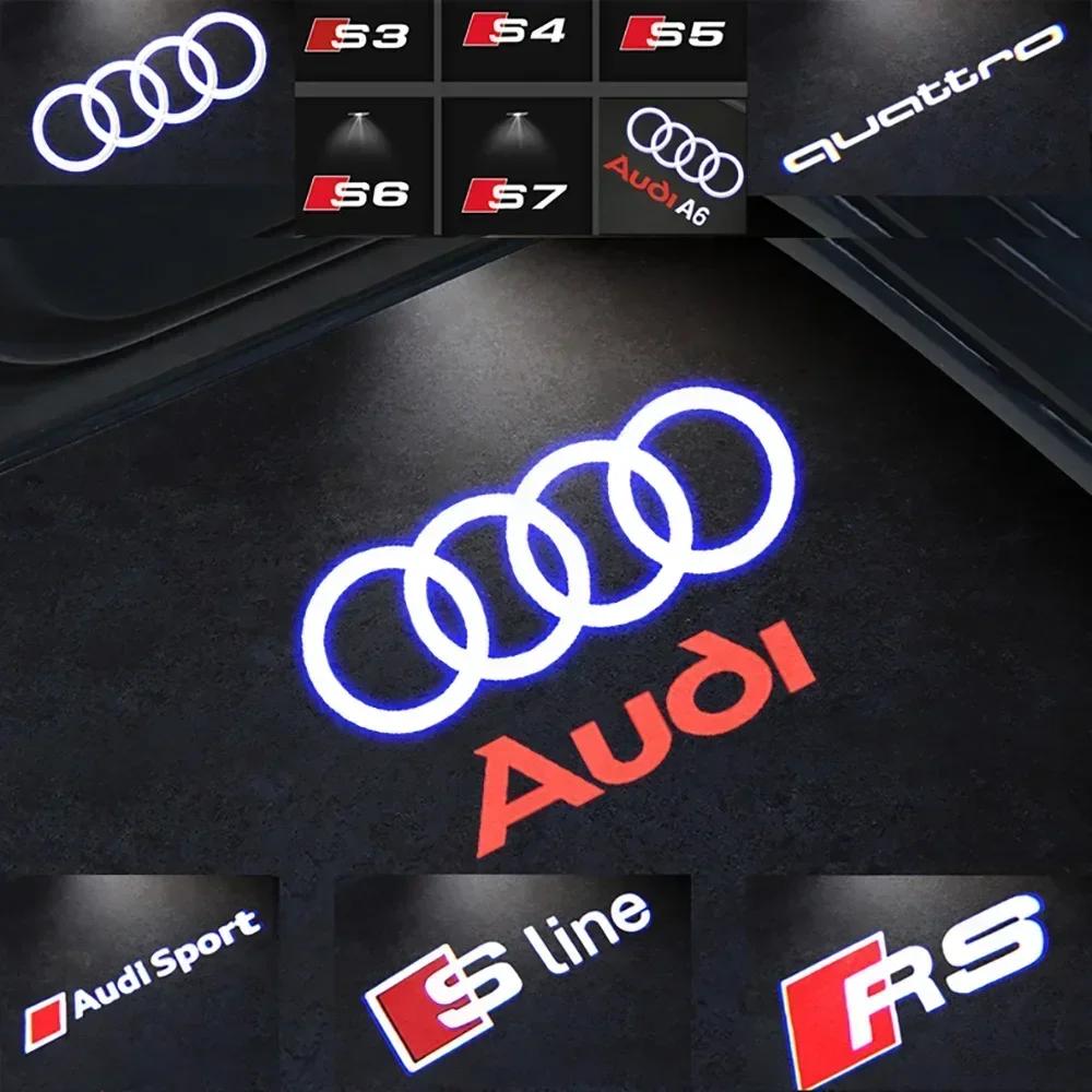 For Audi 8L 2pcs Car Door Welcome Lights for Audi A1 A3 8P 8V A4 A5 A6 A7 A8 Q3 Q5 Q7 Q8 Sline TT S3 S4 S5 Logo Projector Ghost Shadow Lamp