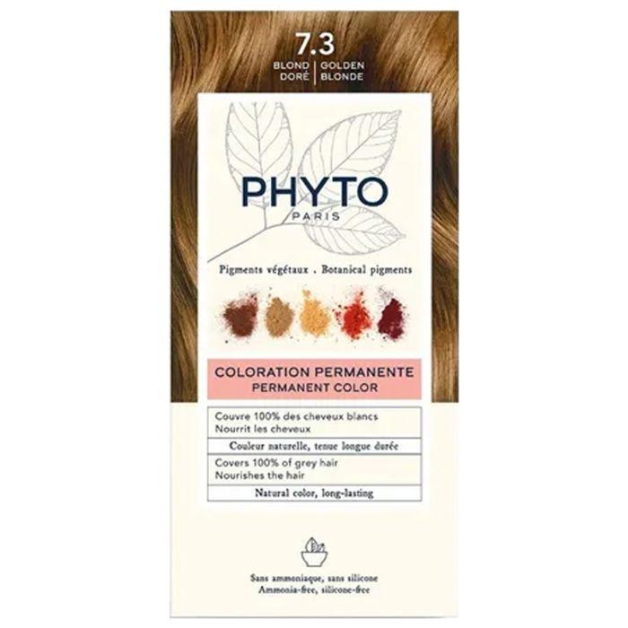 Dauerhafte Coloration - Phyto - 7,3 Blond Gold - Ohne Ammoniak - Alle Haartypen - Intensiver Glanz