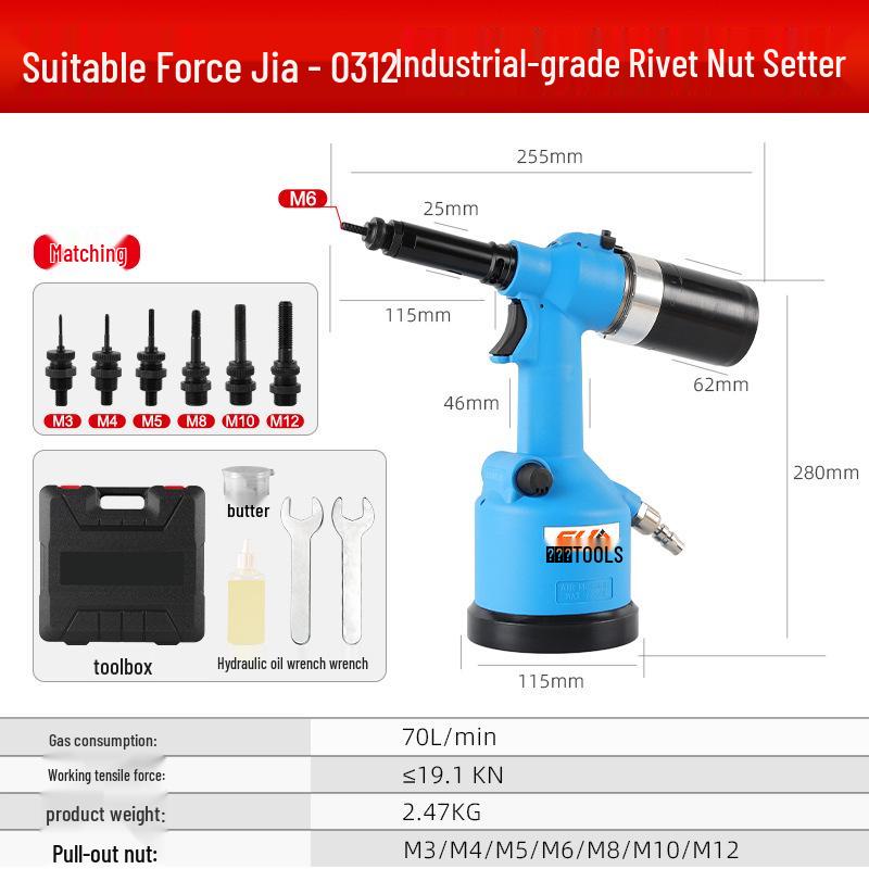 Industrial Pneumatic Hydraulic Rivet Nut Gun - Automatic Electric Riveting Tool