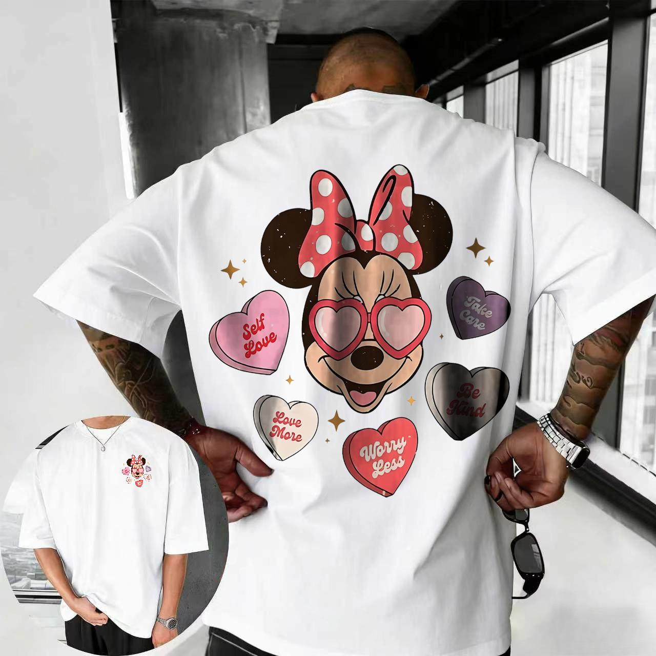 

Літо 2026 Дисней Милий Принт Міккі Мауса Футболка 100% Чиста Бавовна Короткий Рукав Повсякденний Вільний Дихаючий Верх Унісекс 4XL