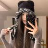 Cute Edge Winter Hat Ear Protection Warm Knitted Woolen Hat Windproof Thermal Beanie Cap Winter