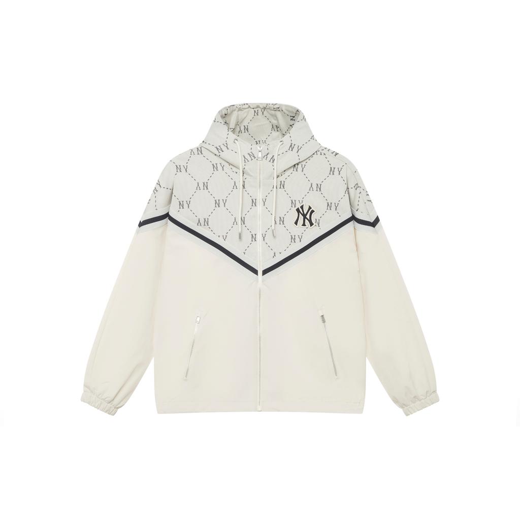 New MLB MONOGRAM Collection New York Yankees 24FW Windproof Jacket Unisex Dark Cream 3AWJM0144-50CRD