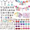 DIY Kids Crystal Bead Bracelet Kit With Small Box 1.5cm Height 66-162pcs Sweet Fruit Flower Design