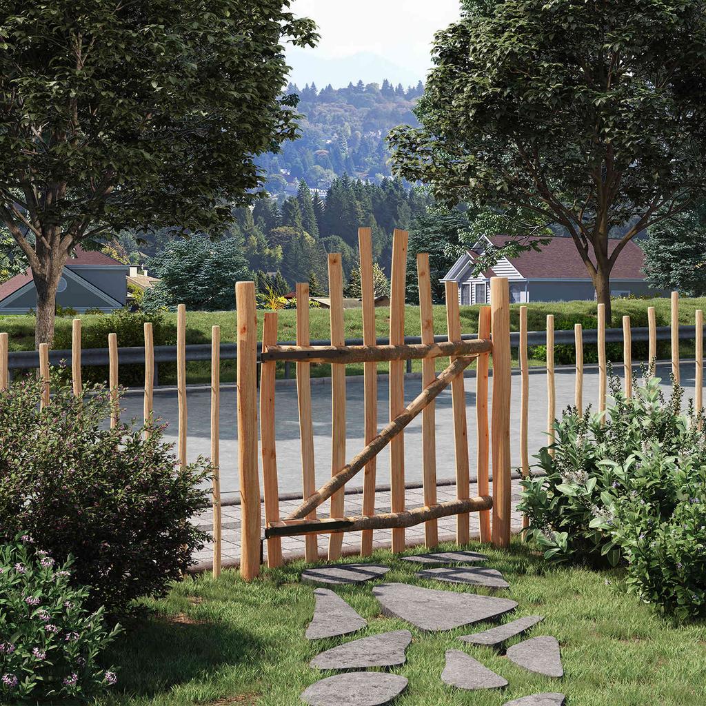 Bogen-Gartentor 100 x 120 cm Druckimprägniertes Haselholz Braun