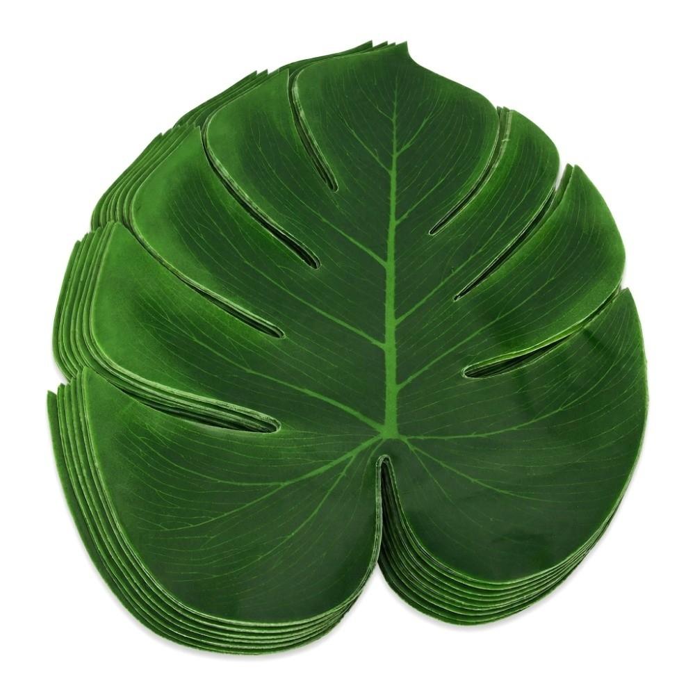 12PCS Green Monstera Leaf Table Place Mats Heat Insulation Placemat Table Flag  Table Decor
