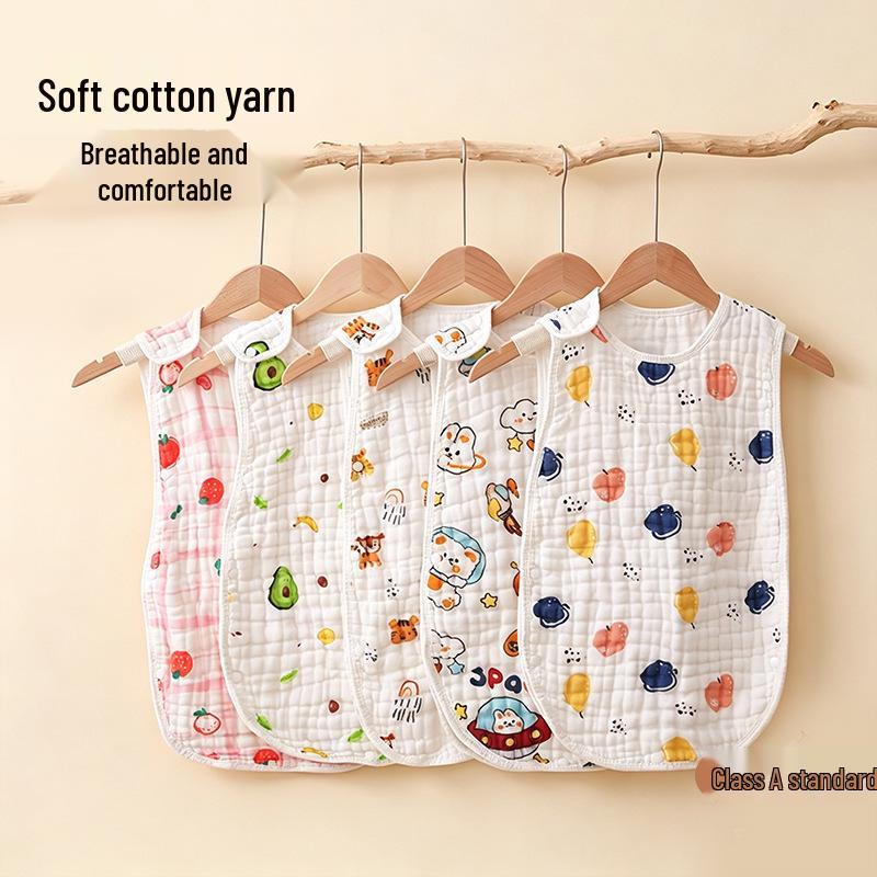 Class A Pure Cotton Baby Sleep Sack: Sleeveless, Gauze Material, Anti-Startle, Anti-Kick-Off, Perfect for Summer Air-Conditioned Rooms