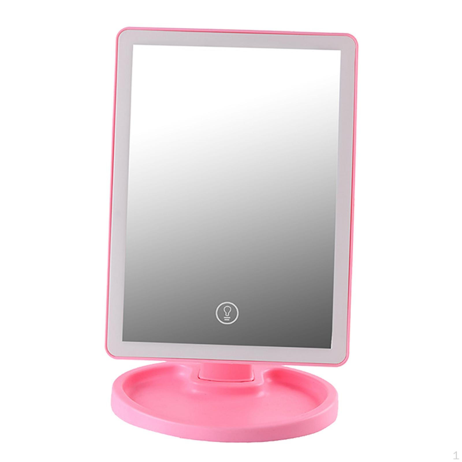 

with Lights USB Rechargeable Illuminated Mirror Rotation for Vanity Dressing Table Girls Women розовый