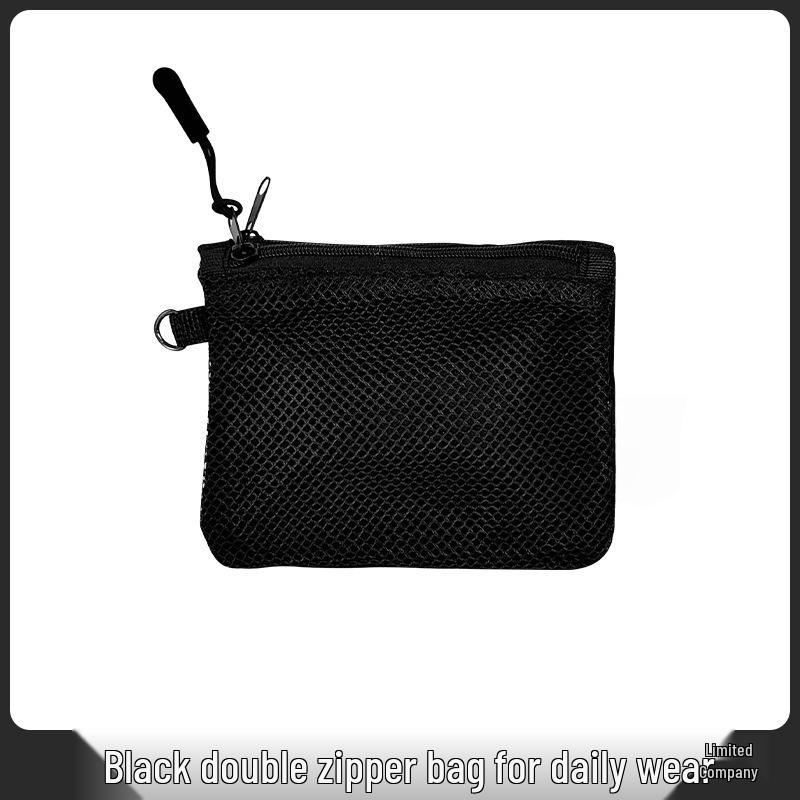 Portable Japanese-Style Double Zipper Mesh Storage Bag for Home and Travel