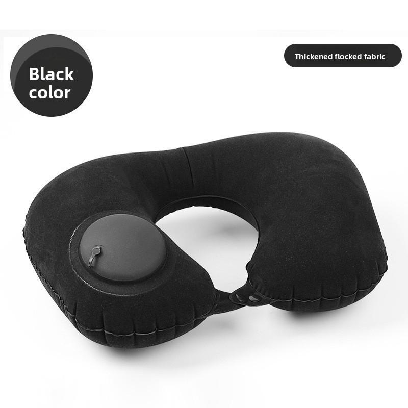 Press-type Inflatable U-shaped Pillow - Portable U-shaped Aircraft Neck Support Pillow - Travel Must-have - Sleeping Cervical Pillow