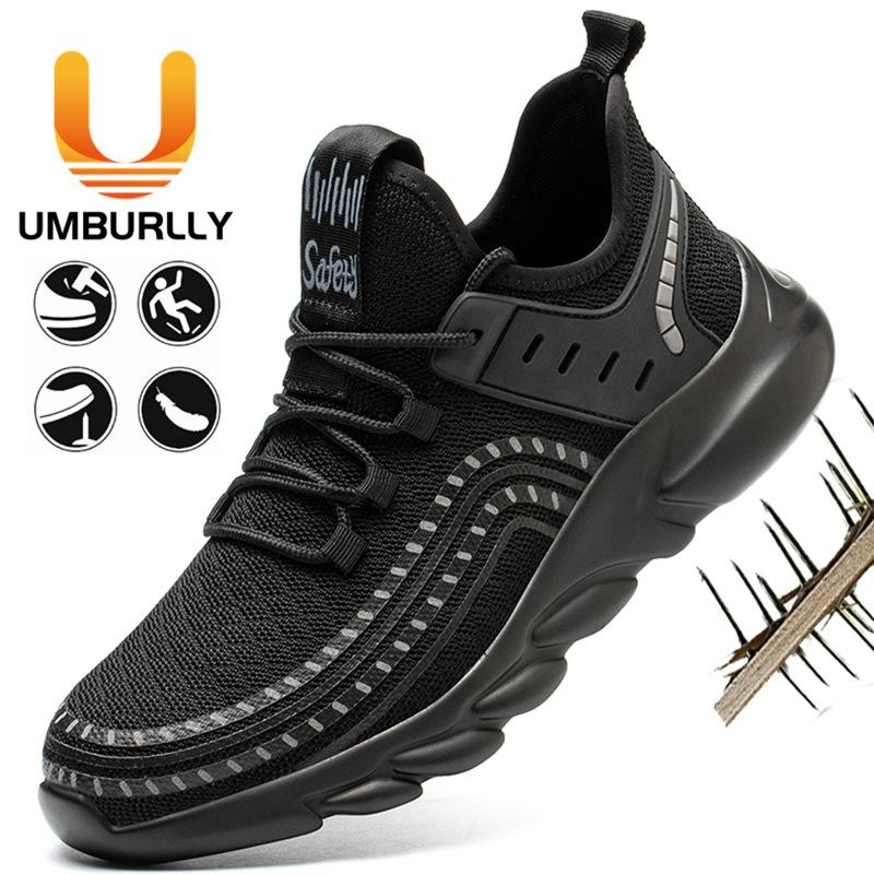 Men's Summer Breathable Anti-smashing Anti-piercing Steel Baotou Lightweight Protective Safety Work Shoes Men