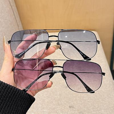 Lunettes de soleil vintage surdimensionnées non polarisées pour hommes et femmes, verres tendance à double pont, pour la conduite