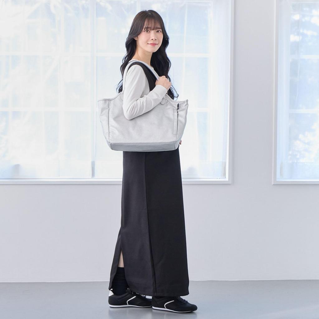 Rootote Damen A4-Größe Horizontale Schulter-Tragetasche, Synthetikleder, SC Habicel Seamly-A 3638 (03 Silber)