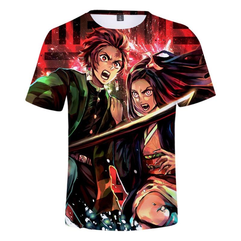 Children's Clothing 3D Digital Color Cartoon Anime Character Print Youth Casual Comfortable Short Sleeved T-shirt