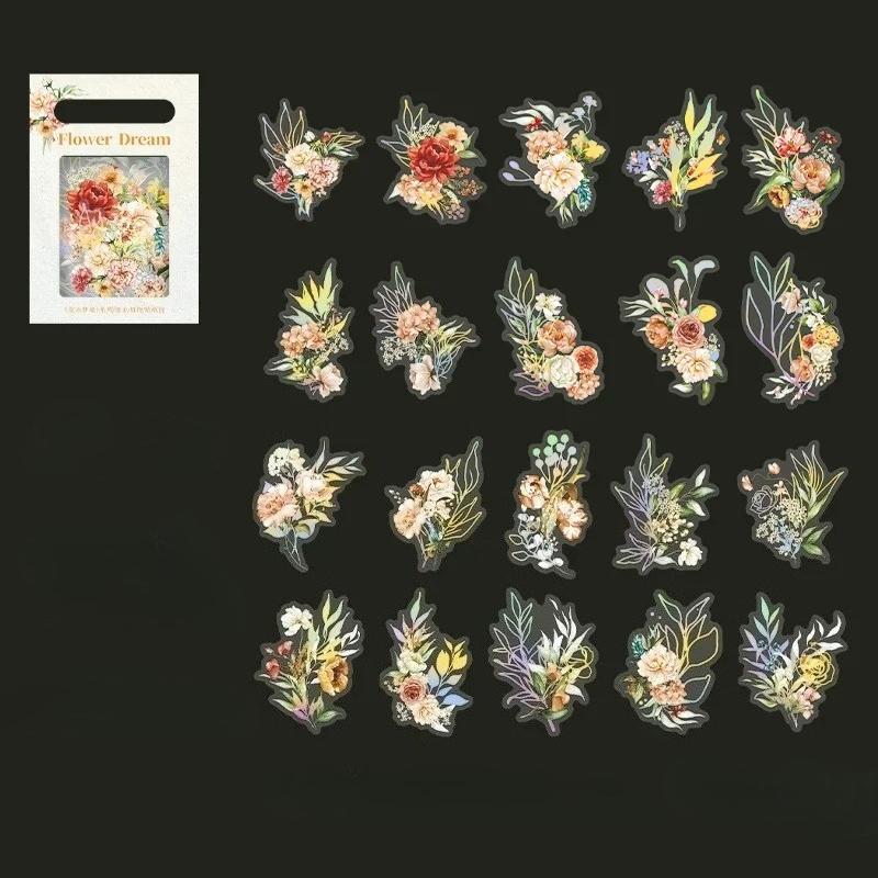 

30 Piece Premium Gold Foil Floral Stickers Vintage Garden Series for Art Journals Plant Tent Material Decorative Sticker