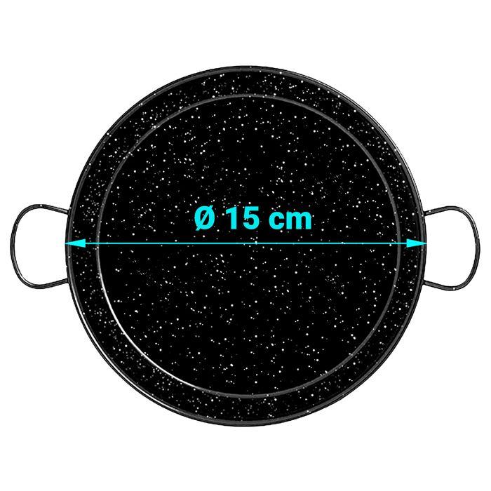 Induction Paella Pan 15 Cm, Enameled Steel, Mini Paella, Snack, Tasting Briebe Levante Black