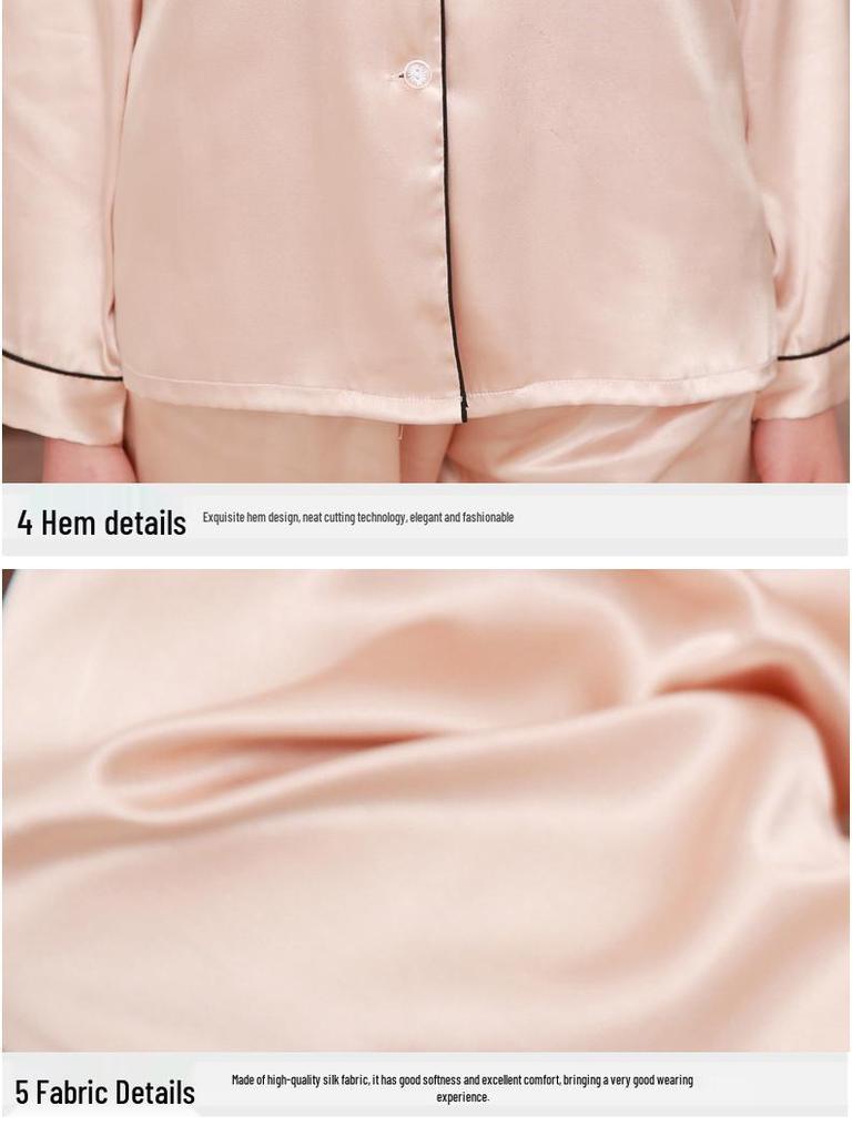 Silk Couple Pajama Set: Spring & Autumn, Long Sleeve, Plus Size, Casual Homewear for Men & Women