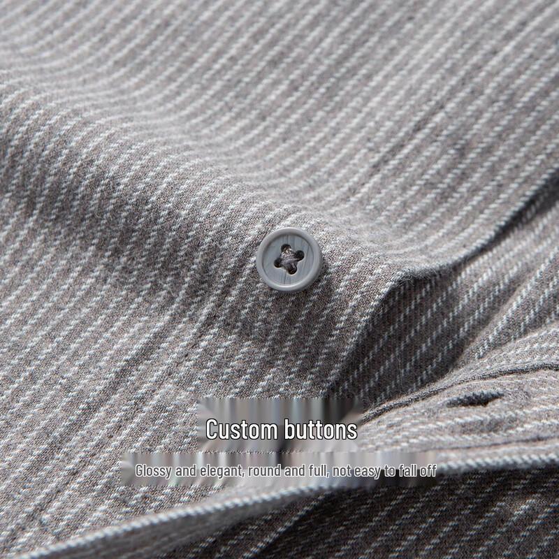Hodo Men's Long-Sleeve Pure Cotton Striped Business Casual Shirt