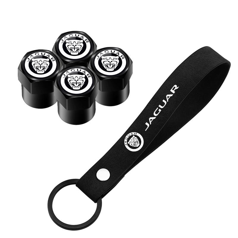 Wheel Tire Valve Stem Caps Airtight Covers&Keychain Style Wheel Air For Jaguar Growler XF XE XJ F-Pace X-Type S-Type F-Type NN91