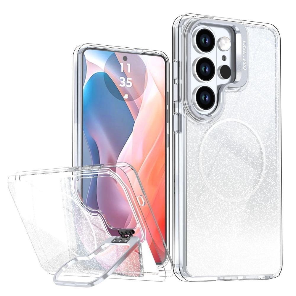 

Fashion TPU+PC Glitter Gradient Case For Samsung S26 Ultra S25 S24 FE Plus Lens Stand Protection Magnetic Wireless Charge Cover Galaxy S26