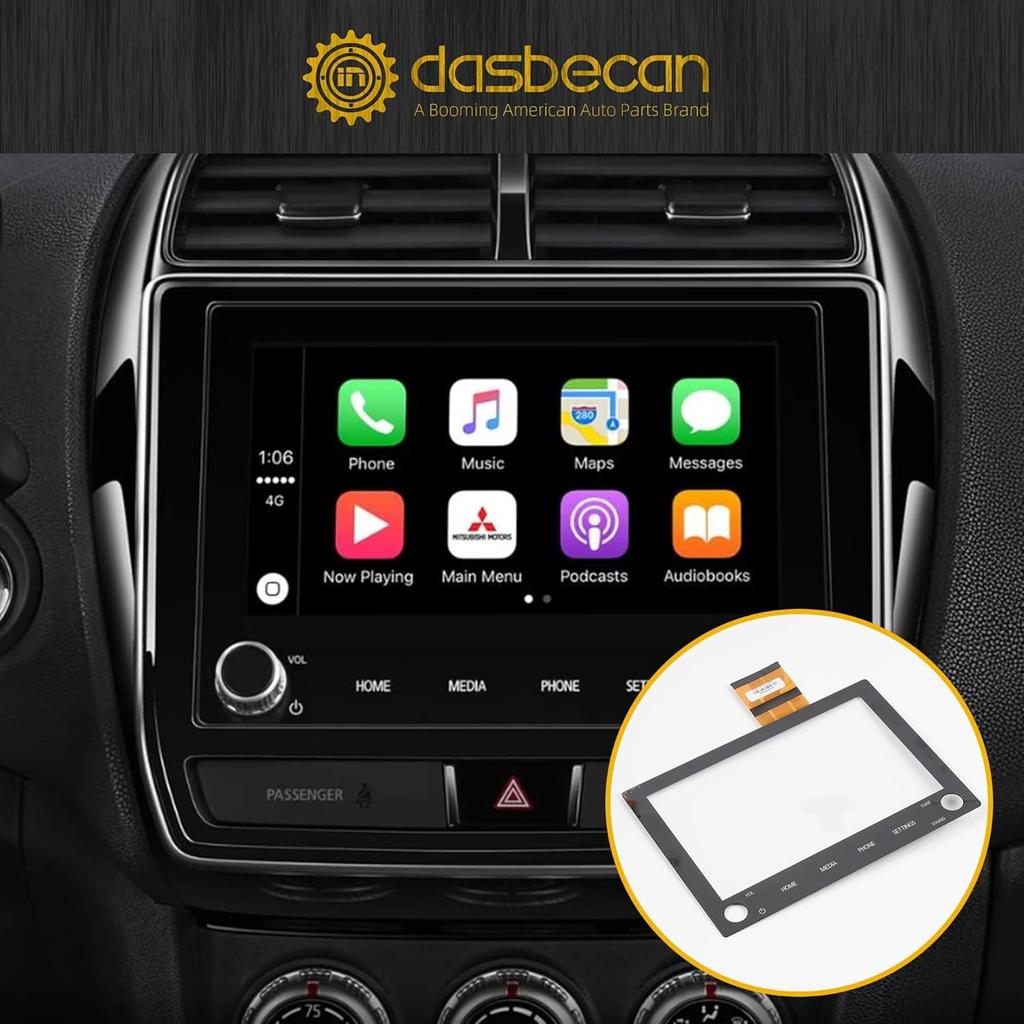 Dasbecan 8" Touch Screen with 2 knobs Compatible with 19-21 Mitsubishi Outlander Sport Mitsubishi ASX Replaces 8740A040 8740A130 8740A076 Glass