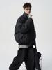 Men's American-Style Winter Warm Cotton Jacket, Loose Fit, Short PU Leather, Padded, Niche Design.