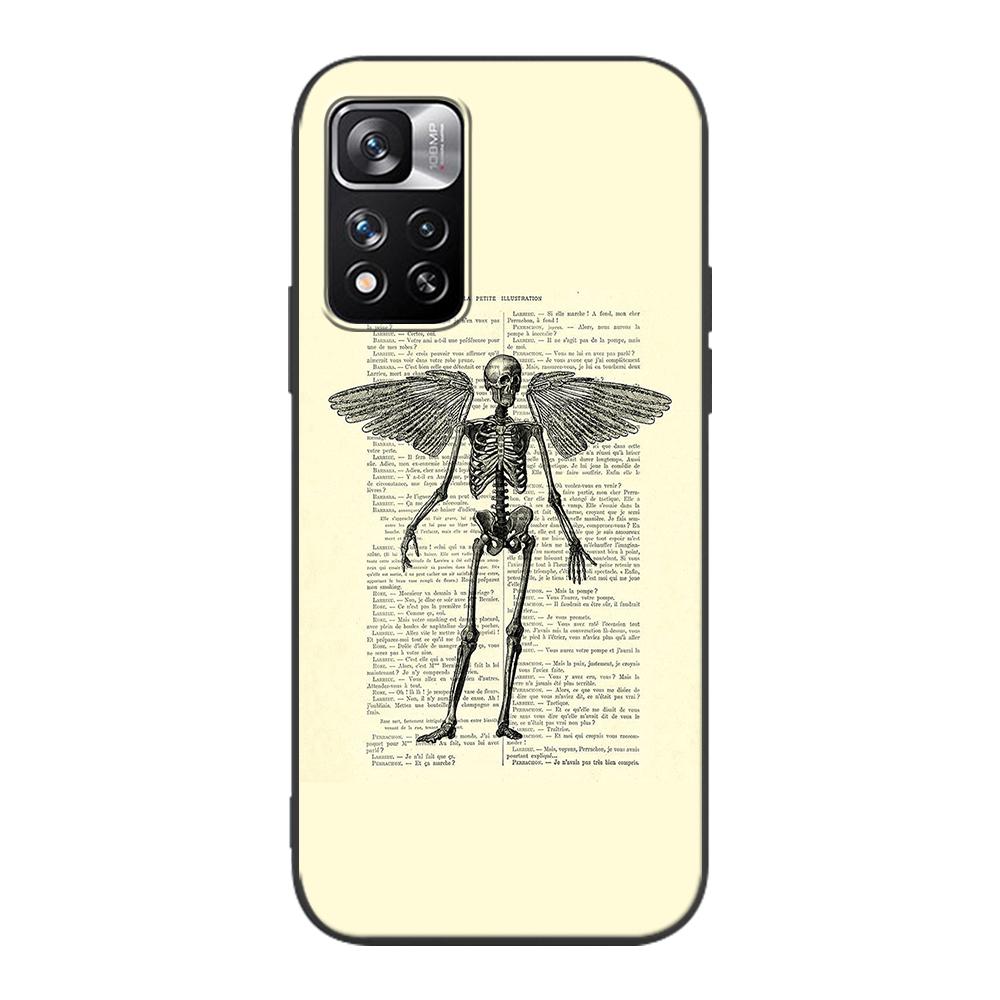 Skull With Roses Case for Xiaomi Redmi Note 9S 9 8 10 11 Pro 9C 9A 7 8T 7A 8A 6A 6 10S Black Soft Silicone Phone Cover Coque