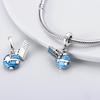 Copper Steamboat Anchor Sparkling Blue Cz Yacht Beads Fit Pandora Bracelet Diy Authentic Copper Color Cruise Ship Charms