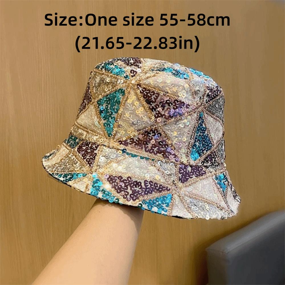 Polyester Panama Hat Color Mix Women's Hat Casual Sequin Hat Outdoor