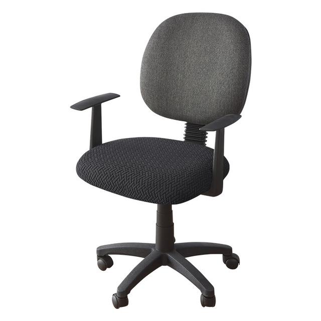 Jacquard Computer Chair Cover T -Shaped Elastic Spandex Stretchy Dining Chair Covers For Office Home Anti -Dirty Removable Round Seat Slipcovers