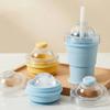 Summer Folding Water Bottle With Ice Ball Mold Tray Ice Ball Maker Water Cup For Travel Home Office Party Camping Beach Picnic