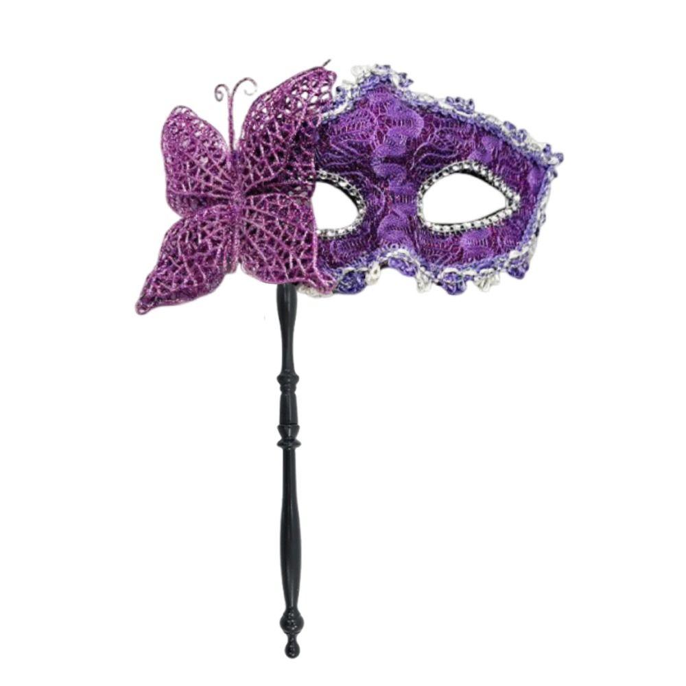 Venetian Party Handheld Masquerade Masks Stick Side Butterfly Festival Costume Party Mardi Gras Masks Carnival Party