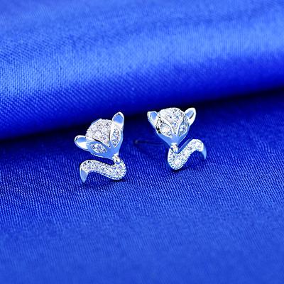 Anti-allergener Modischer Trendiger Schmuck Mikro-besetzte Fuchs-Ohrringe für Mädchen Geschenke