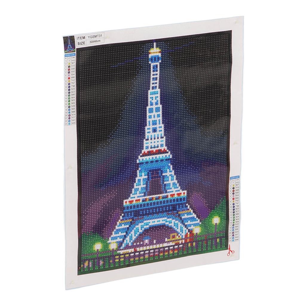 Rhinestone Painting Kit Modern Tower Pattern Luminous Rhinestone Painting for Home Living Room Decoration