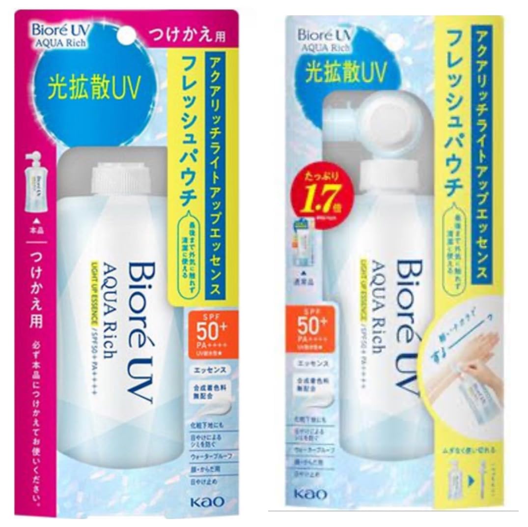 

Biore UV Aqua Rich Light Up Essence Светоотражающий УФ-солнцезащитный крем Солнцезащитный крем Основной блок Замена SPF50+PA++++ +