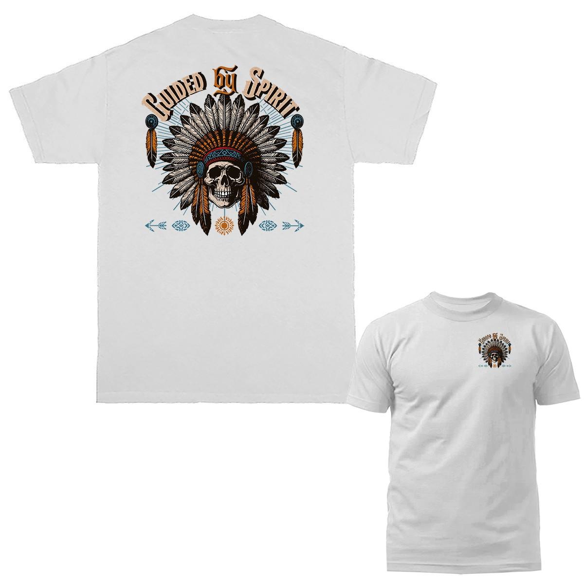 Native American Indian Skull Skeleton Face Tribal Warrior T-shirt S