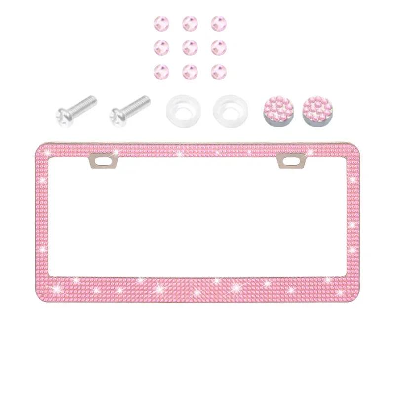 1/2PCS 31*16cm Bling Crystal License Plate Frame Women Rhinestone Car License Plate Frame Cover Holder Car Accessories New