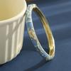 Gold Plated Enamel Bangle Bracelet Retro Light Luxury Flower Enamel Bangle  Traditional Chinese