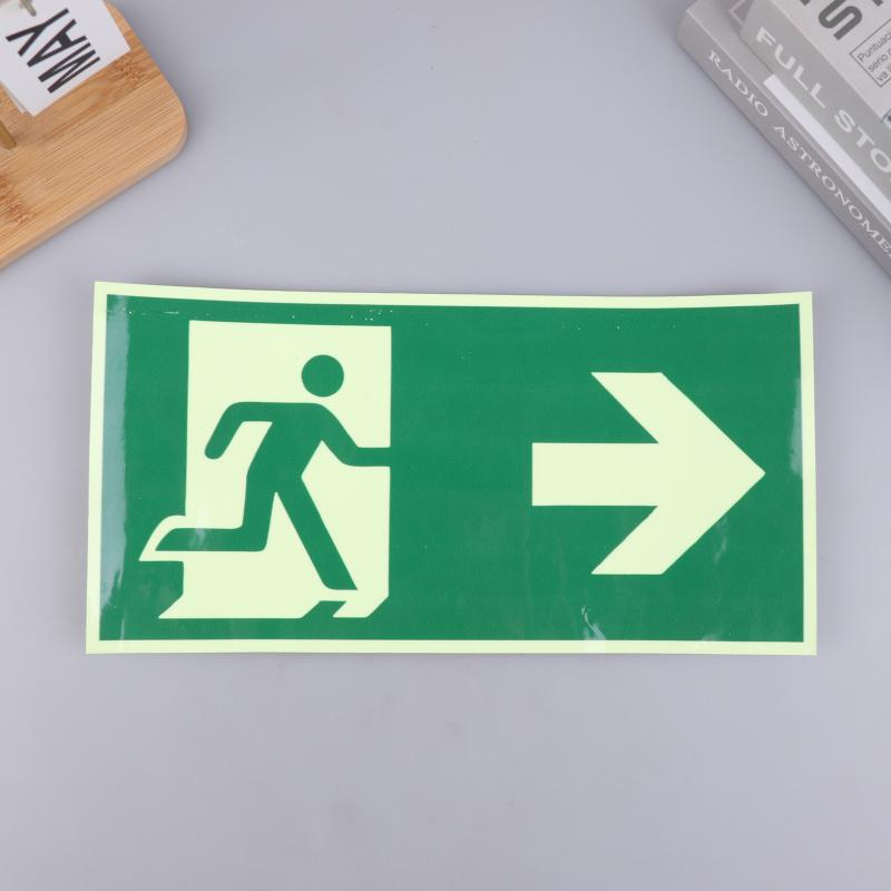 New 1 Luminous Exit Sign - Emergency Evacuation Safety Wall Decal, Photoluminescent Fire Evacuation Indicator With Green Border