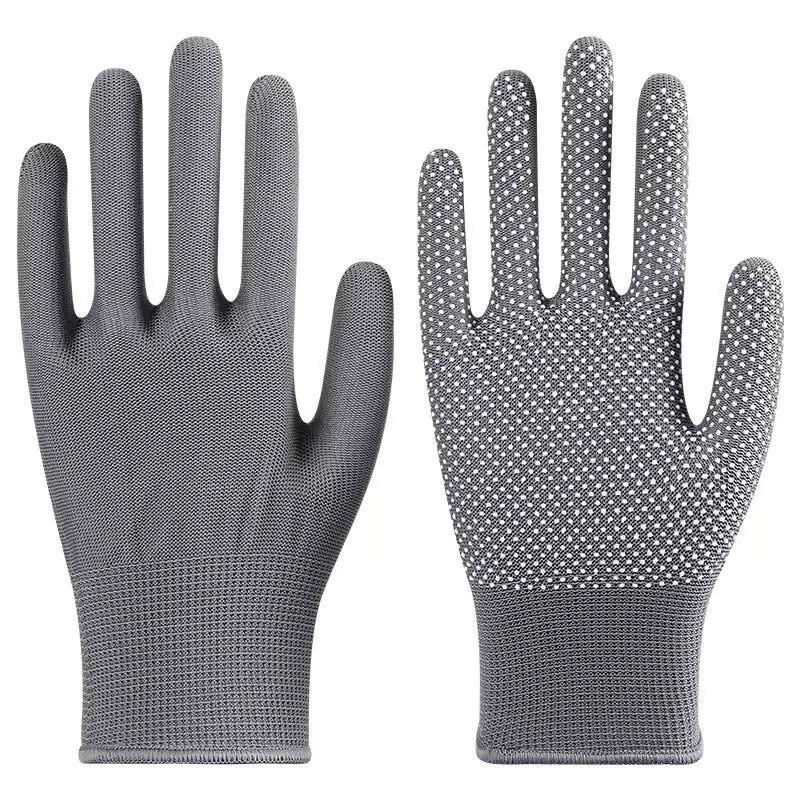 Nylon Anti-slip Wear-resistant Gel Coated Gloves: Lightweight, High-Elasticity, Thin Work Gloves for Men and Women