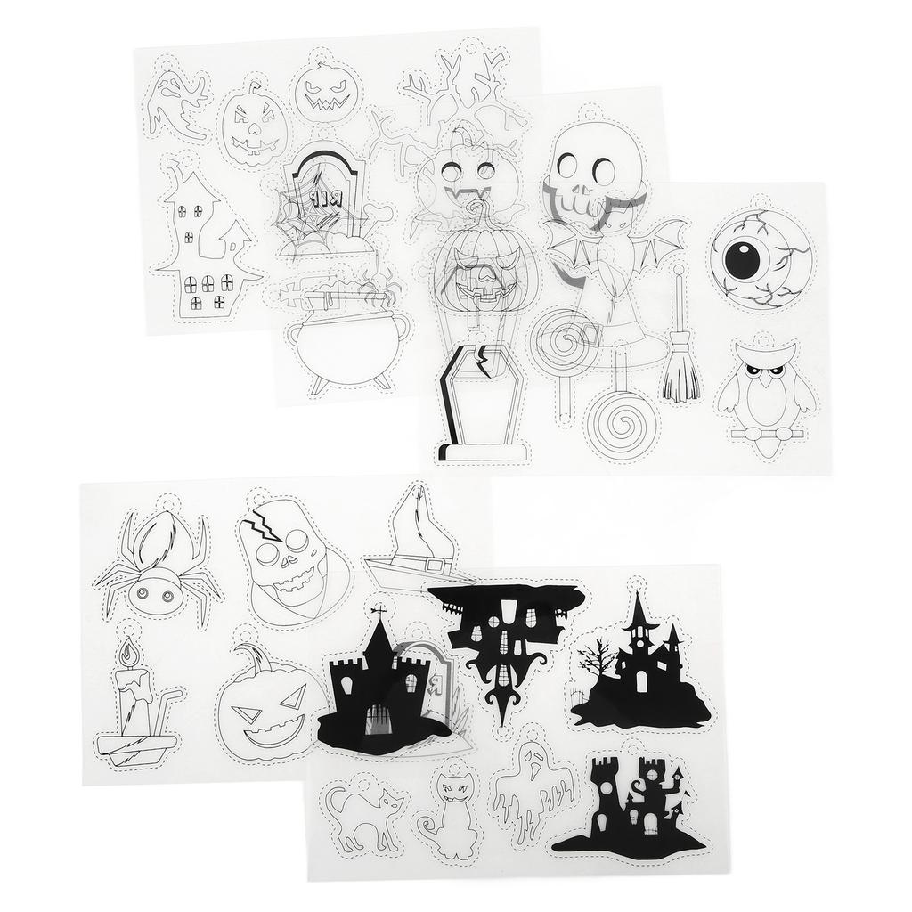 8Pcs Heat Shrink Sheets Halloween Style Wide Application Easy To Create Shrinky Paper Art Films for