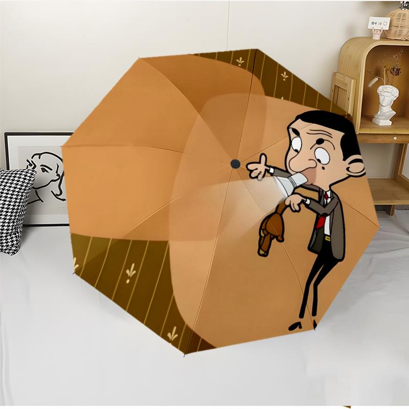 Mr Bean Fashionable Automatic Opening/Closing Folding Umbrella. Portable and Foldable, Ideal for Gift, Travel, and Daily Use.