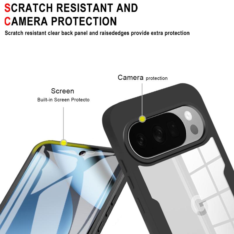 360 Full Body Screen Protector Transparent Case for Google Pixel 10 9 Pro XL / 10 9 Pro / Pixel 10 9 Shockproof Phone Cover