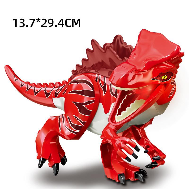 With Sound Assembled Building Blocks Dinosaur World T-Rex Velociraptor Triceratops Jurassic Animal Model Bricks Figure Toys Gift