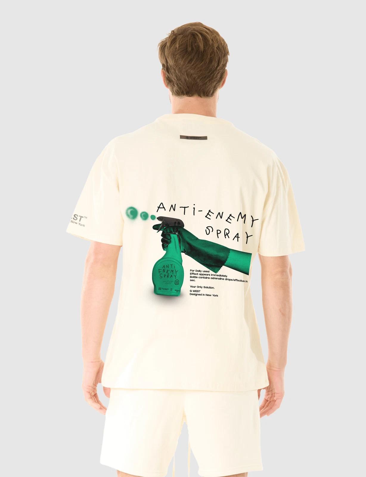 G WEST ANTI ENEMY T-SHIRT - CLOUD CREAM 3XL